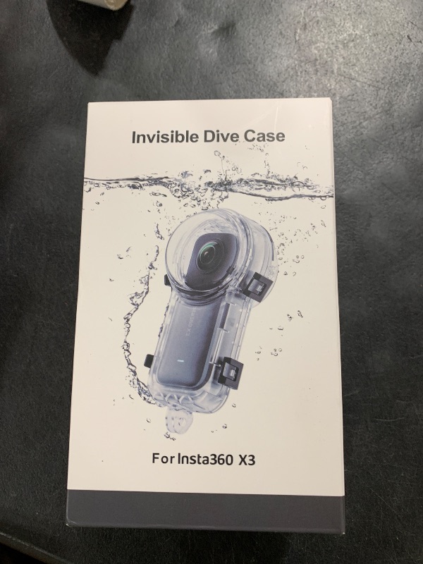 Photo 1 of Insta 360 X3 Invisible Dive Case, Splash Prevention Housing Waterproof Up to 50m (164ft) Underwater Dive Protective Shell for Insta360 X3 with Bracket Accessories