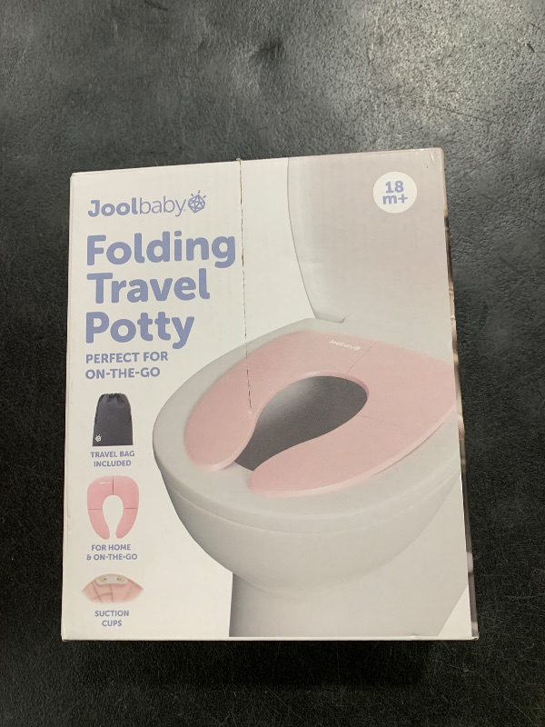 Photo 1 of Jool Baby Folding Travel Potty Training Seat for Toddlers, Fits Round & Oval Toilets, Non-Slip Suction Cups, Includes Free Travel Bag (Pink)