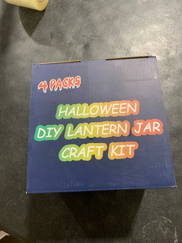 Photo 1 of 4 Pack Halloween DIY Lantern Jar Craft Kit Decor Supplies Gifts ,Halloween Crafts for Kids Ages 4-12 ,for Adult ,Crafts Activities for School, Indoor Outdoor Garden Home DIY Decor Art Kit Project