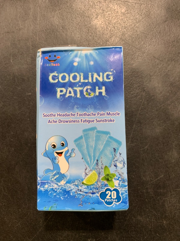 Photo 1 of 20 Sheets Cooling Patches for Fever Discomfort & Pain Relief, Cooling Relief Fever Reducer, Soothe Headache Pain, Pack of 20 Blue