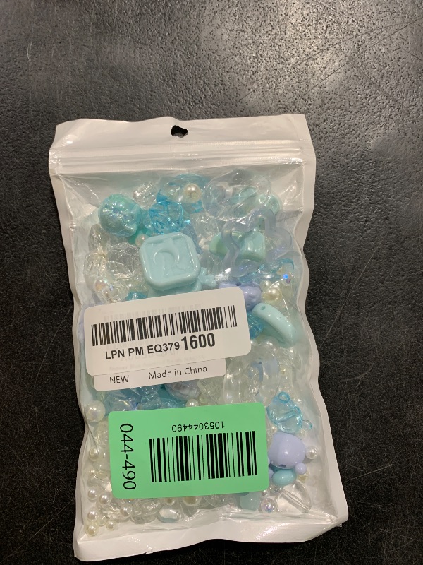 Photo 1 of 120 Pcs Acrylic Blue Assorted Beads - Flower, Heart, Butterfly, Pastel, Cute Round Beads Bulk for Bracelets, Jewelry Making, Necklaces, DIY Crafts