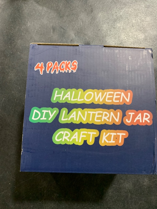 Photo 1 of 4 Pack Halloween DIY Lantern Jar Craft Kit Decor Supplies Gifts ,Halloween Crafts for Kids Ages 4-12 ,for Adult ,Crafts Activities for School, Indoor Outdoor Garden Home DIY Decor Art Kit Project