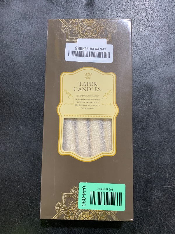 Photo 1 of 10 Inch Tall Taper Candles Spiral Candle Set of 12 Tapered Candle, 8 hrs,Tasteless and Smokeless,Long Candle,Tall Candlesticks, Home Dinner, Party, Wedding, Halloween, Christmas(12Glossy Gold)