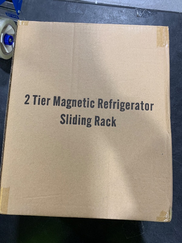 Photo 1 of 2 Tier Magnetic Shelves for Washing Machine with Pull Out Metal Drawer,Magnetic Spice Rack for Fridge,Magnetic Rack with no Installation, Versatile Storage Organizers for Home (White, 2 Tier)