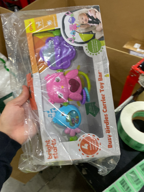 Photo 1 of Bright Starts Busy Birdies Carrier Toy Bar Musical Take-Along Toy with Lights, Ages Newborn +, Pink