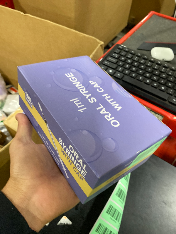 Photo 1 of 50 Pcs 1ml Syringes with Caps Oral Dispenser Individually Sterile Warpped for Medicine Dropper, Colostrum Collect Feeding Pets, Liquid