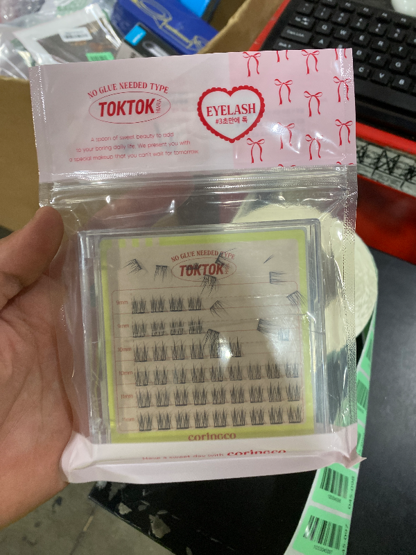 Photo 1 of CORINGCO Toktok Hara Light Self Adhesive False Eyelashes, Natural Look, No Glue Needed, Assorted Set of 9/10/11mm, Reusable Lash Clusters Kbeauty - Sharp
