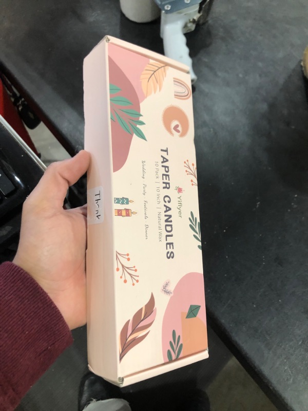 Photo 1 of 10 Inch Pale-Pink Taper Candles for Home Decoration, 10 Pack Unscented Candlesticks for Dinner Wedding Party, Smokeless and Dripless Candle Sticks