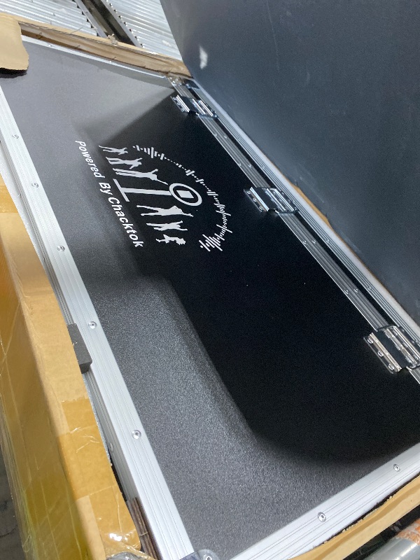Photo 1 of Portable Photo Booth Compatible with Any Ipad,Photo Booth Stand Shell with ChackTok PhotoBooth VIP Member and Flight Case,Free Custom Logo,Perfect for Parties,Wedding and Events(Black)
