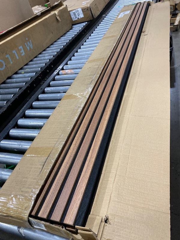 Photo 1 of Ritollo Wood Panels for Wall 94.5"×11" Acoustic Panels for Interior Wall Decor, 3D Wood Slat Fluted Sound Absorbing Panel - Walnut 2 Pack
