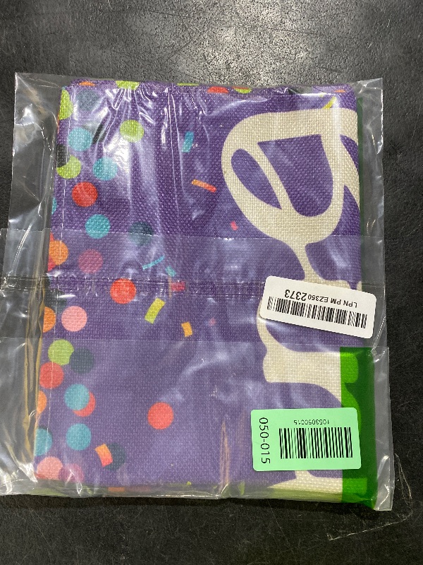 Photo 1 of Artoid Mode Polka Dot Purple Happy Birthday Table Runner, Seasonal Kitchen Dining Table Decoration for Home Party Decor 13x72 Inch