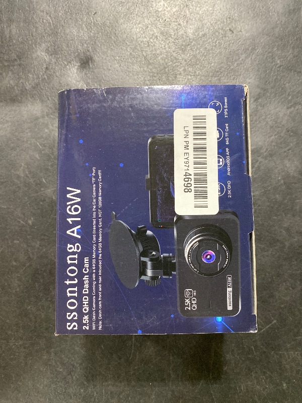 Photo 1 of Dash Cam Front and Rear, Dash Camera for Cars WiFi/APP Control Dual Dashcam W/ 64GB Card, 2.5K Dash Cam Front+1080P Rear Car Camera W/Super Night Vision, Loop Recording, G-Sensor, Max Support 256GB