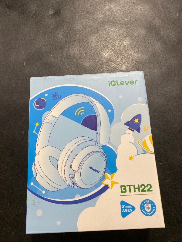 Photo 1 of iClever BTH22 Kids Bluetooth Headphones, 60H Play Time, 74/85 dBA Safe Volume, Bluetooth 5.4, USB C, Over Ear Kids Headphones Wireless with Mic AUX Cord for iPad/Tablet/Travel/School, Purple/Green