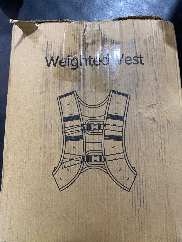 Photo 1 of Wolliwa Weighted Vest for Woman Men,6lb/8lb/12lb/16lb/20Lb/25lb Weight Vest with Reflective Stripe Adjustable Buckle Strap Back Pocket Workout Strength Training Walking Jogging Running (Black, 19.90 lb)