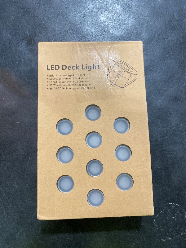 Photo 1 of Recessed LED Deck Light Kit In Ground Outdoor Landscape Light IP67 Waterproof Low Voltage for Outdoor Yard Garden Steps Stair Patio Floor Pool Deck Kitchen Decoration-10 Pack-Warm White