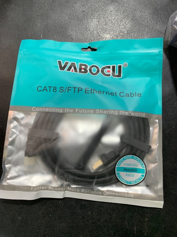Photo 1 of Cat 8 Ethernet Cable, 1.5Ft 3Ft 6Ft 10Ft 15Ft 20Ft 30Ft 40Ft 50Ft 60Ft 100Ft Heavy Duty High Speed Internet Network Cable, Professional LAN Cable Shielded in Wall, Indoor&Outdoor