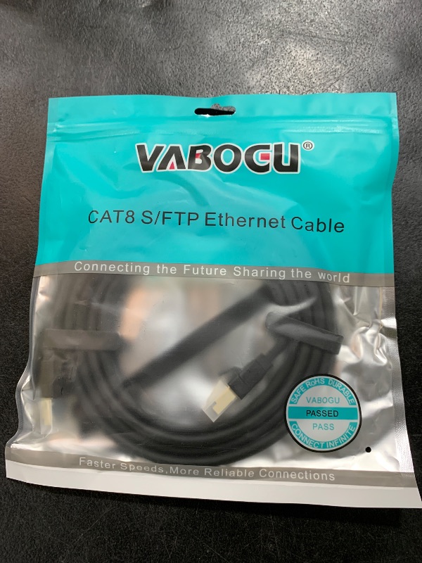 Photo 1 of Cat 8 Ethernet Cable, 1.5Ft 3Ft 6Ft 10Ft 15Ft 20Ft 30Ft 40Ft 50Ft 60Ft 100Ft Heavy Duty High Speed Internet Network Cable, Professional LAN Cable Shielded in Wall, Indoor&Outdoor