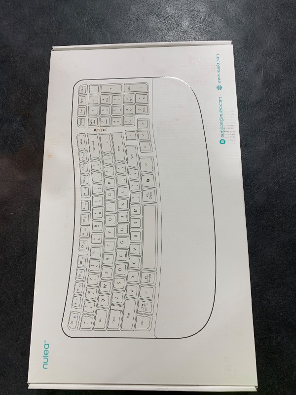 Photo 1 of Nulea RT08 Wave Keys Wireless Ergonomic Keyboard with Cushioned Palm Rest, 2.4GHz Ergo Cordless USB Computer Keyboard, Comfortable Natural Typing, for Laptop, Mac, Windows Black