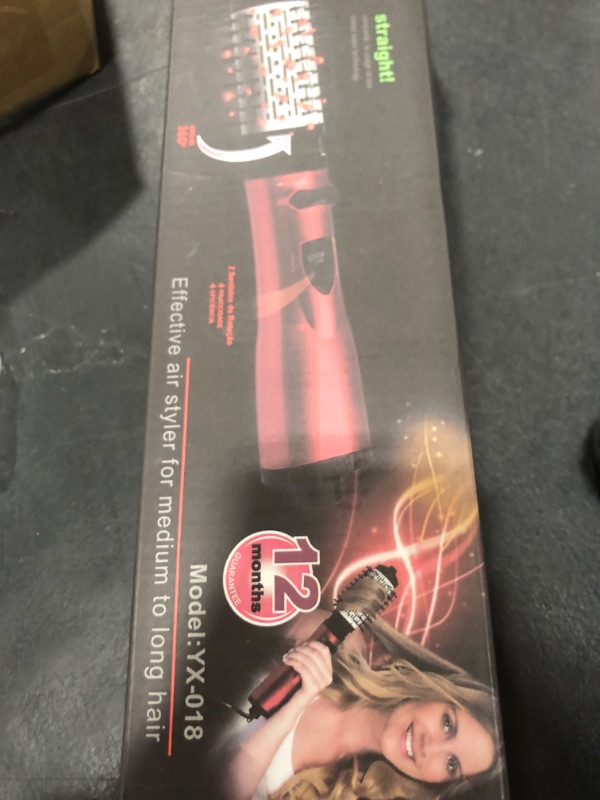 Photo 1 of 3 in 1 Hot Air Styler and Rotating Hair Dryer Hair Dryer and Blow Dryer Brush in One 2 Interchangeable Brushes for Dry and Wet Hair, Auto Rotating Curling Hot Hair Brush (Gold)