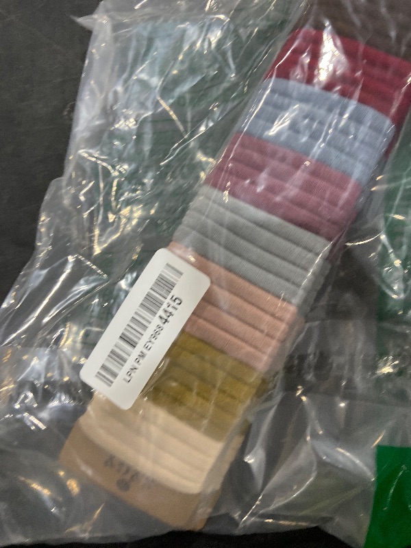 Photo 1 of 100PCS Elastic Cotton Hair Bands, Seamless No-Damage Ponytail Holders for Thick or Thin Hair, Soft Hair Accessories for Women and Girls, Coral Color