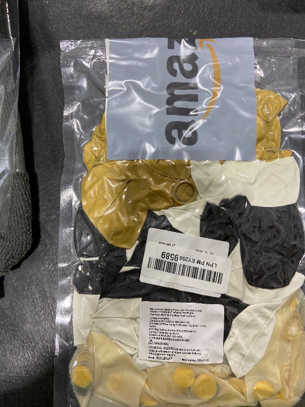 Photo 1 of 68Pcs Black White Gold Balloons with 12 Inch Black Gold Confetti Balloons for Graduation Birthday Wedding Party Decorations