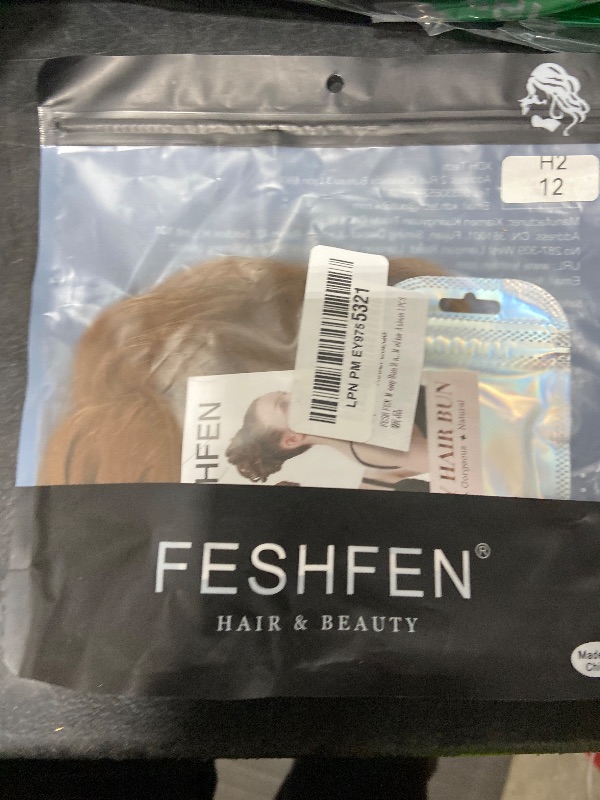 Photo 1 of FESHFEN Messy Bun Hair Piece - Elastic Wavy Curly Hair Bun Scrunchies Extensions Synthetic Chignon Hairpieces for Women Girls, Medium Auburn 1.5 oz