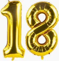 Photo 1 of double number gold 18 balloon