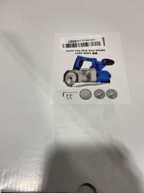 Photo 1 of igooo Toe Kick Saw EKS85, 3-3/8 in. Blades, 2 Alloy Blade for Woods, 1 Diamond Blade for Tiles and Stones, Flush Cutting, Special Circular Saw for Removing Subfloor or Tiles
