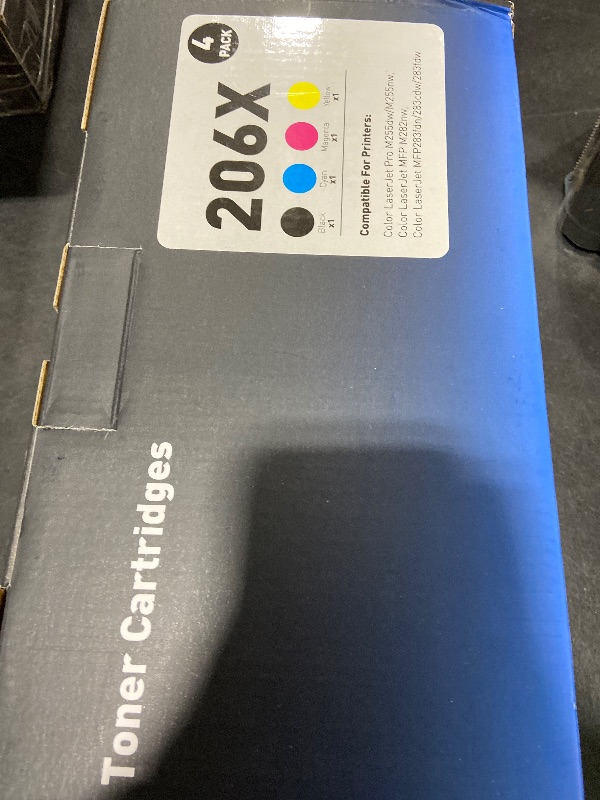 Photo 1 of 206X High Yield Toner Cartridge 4Pack Compatible with HP 206X 206A Toner Set for HP Color Laserjet Pro M255dw M255nw MFP M283fdw M283cdw M282nw M283fdn Ink?Black/Cyan/Yellow/Magenta