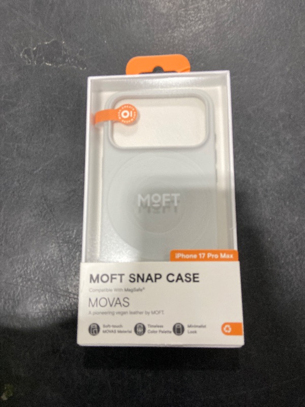 Photo 1 of MOFT MOVAS Snap Case for iPhone 17 Pro Max, MagSafe Compatible, Soft-Touch Vegan Leather, Classic Minimalist Design, Lightweight, Stain-Resistant & Camera Protection