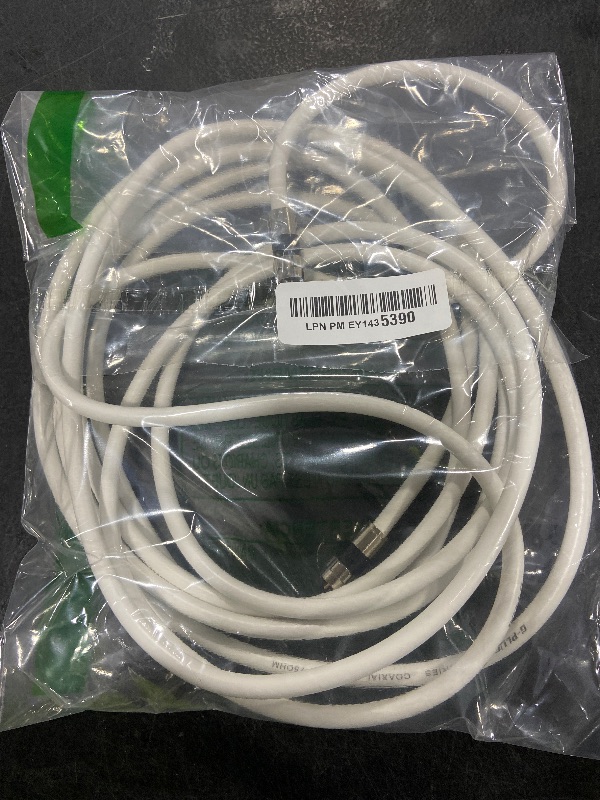 Photo 1 of G-PLUG 15FT RG6 Coaxial Cable Connectors Set - High-Speed Internet, Broadband and Digital TV Aerial, Satellite Sky Cable Extension- Weather-Sealed Double Rubber O-Ring and Compression Connectors White