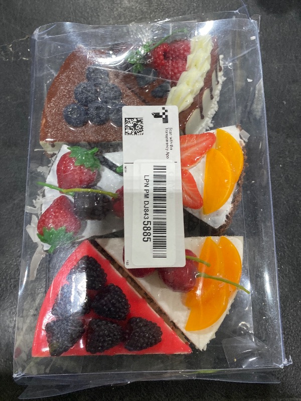 Photo 1 of [6-Pack] Faux Slice Cake - Artificial Desserts Replica for Kitchen and Bakery Shop Display (Multi)