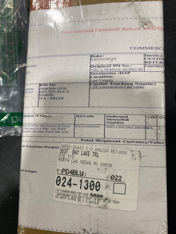 Photo 1 of 1 set SHLPDFM Mechanical Fuel Pump Chrome 6.5 PSI 1/4”NPT Inlet/Outlet Fits for Ford BB 429 460