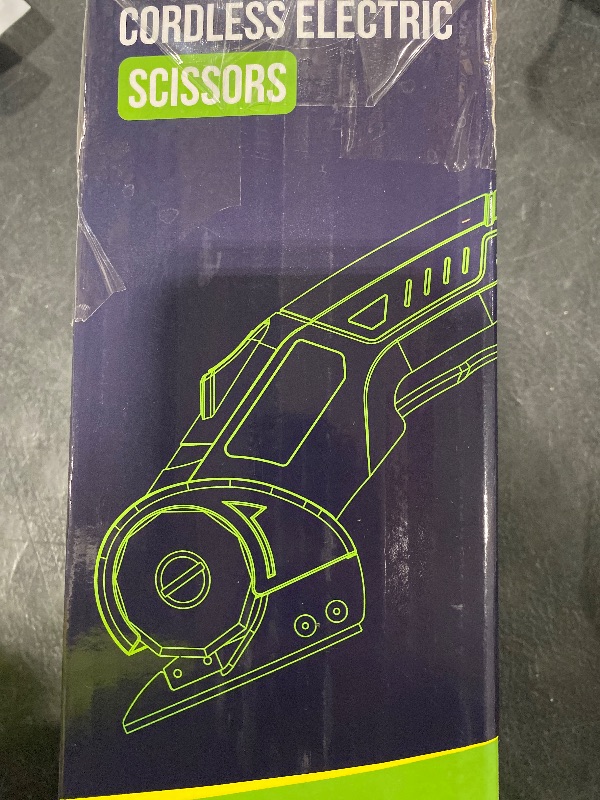 Photo 1 of Cordless Electric Scissors: 4V Rechargeable Rotary Cardboard Cutter, 3000mAh Battery, with LED Light, 2 Blades, Box Cutter for Fabric Carpet Carton Plastic Leather Cloth