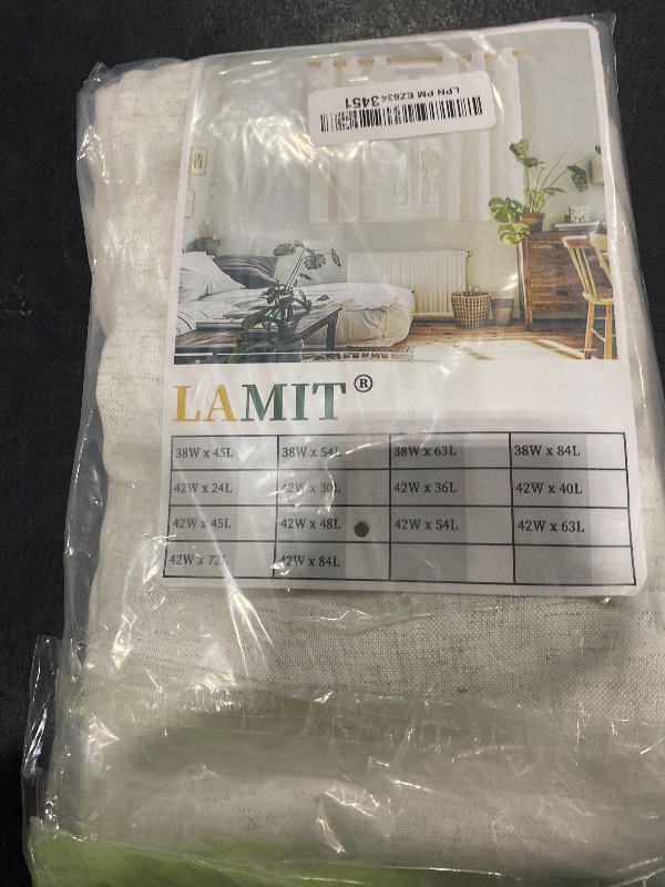Photo 1 of LAMIT Natural Ivory Linen Curtains for Windows 2 Panels Set, 48 Inch Faux Linen Textured Light Filtering Drapes Soft Rod Pocket Boho Privacy Panels for Farmhouse/Loft, 42 x 48 Inch