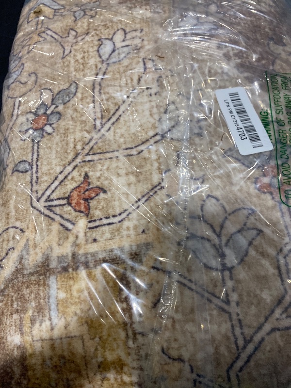 Photo 1 of Sepia Brown Washable 5x7 Area Rugs for Living Room Rug Bedroom Rug-Carpet Neutral Vintage Traditional Dining Room Rugs Office Soft Comfortable Non Slip