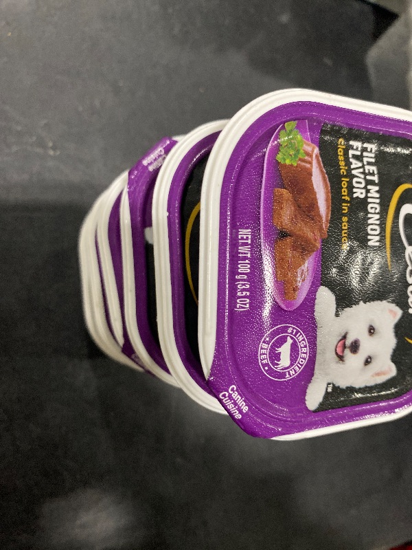 Photo 1 of Cesar Wet Dog Food Classic Loaf in Sauce Filet Mignon Flavor, 3.5 oz. Easy Peel Tray pack of 6