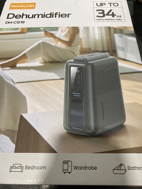 Photo 1 of Dehumidifiers for Bathroom with Moisture Absorber Bag Reusable, 68 OZ Water Tank Portable Quiet Dehumidifier for Bedroom with Auto Shut Off, 7 Colors LED Light for Home, RV, Garage, apartment, Black