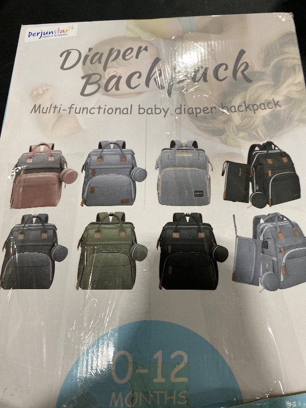 Photo 1 of DERJUNSTAR Diaper Bag Backpack, Large Baby Bag with Changing Pad, Thick Padded Back & Straps, Laptop Compartment, Waterproof Travel Backpack with USB Port, Multi-Function for Mom & Dad, Army Green