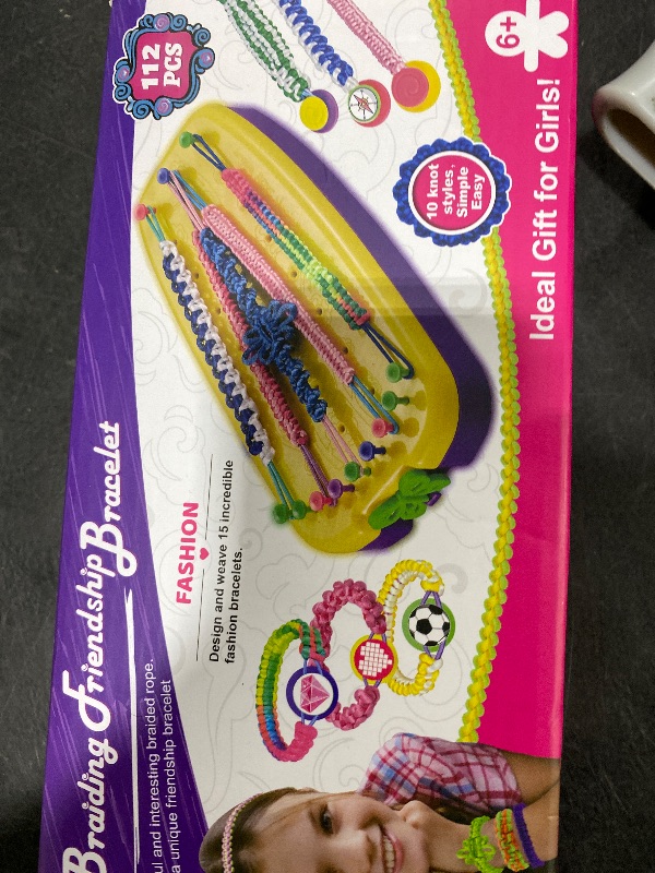 Photo 1 of Friendship Bracelet Making Kit Toys, Ages 7 8 9 10 11 12 Year Old Girls Gifts Ideas, Birthday Present for Teen Girl, Arts and Crafts String Maker Tool, Bracelet DIY, Kids Travel Activity Set