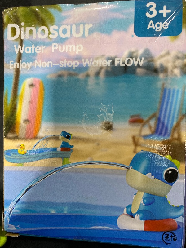 Photo 1 of JatlnnPola Water Table Pump Continuous Flow – Dinosaur Rechargeable Battery Powered Water Pump for Water Table Accessories – Summer Outdoor Water Play Toys for Kids Outside (Blue)