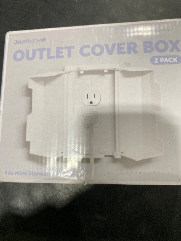 Photo 1 of Outlet Cover Box for Child Safety (2 Pack) Duplex & Decorator Electrical Outlet Plates, Concealed Access Buttons, and Spacious Compartment - Jool Baby