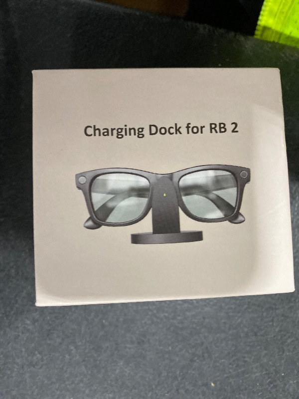 Photo 1 of Charging Dock Compatible with Ray-Ban Meta Smart Glasses, Portable Charging Stand Work for Way-farer/Skyler/Headliner Models, LED Indicator, Pin Contact Fast Safe Charging, Space Gray