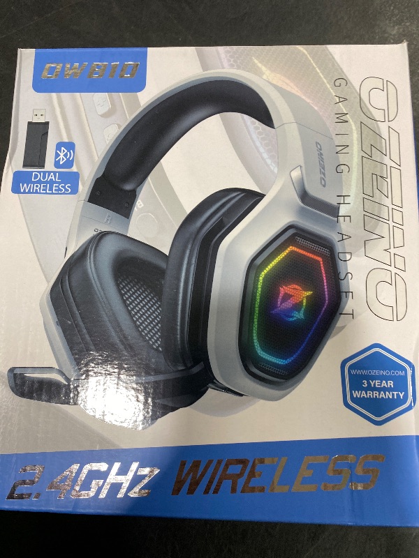 Photo 1 of Ozeino 2.4GHz Wireless Gaming Headset for PC, Ps5, Ps4 - Lossless Audio USB & Type-C Ultra Stable Gaming Headphones with Flip Microphone, 40-Hr Battery Gamer Headset for Switch, Laptop, Mobile, Mac