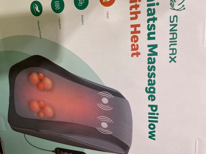 Photo 1 of Snailax Back Massager for Back Pain Deep Tissue, Shiatsu Neck Back Massager with Heat, 3D Kneading Chair Massage Pillow, Neck Shoulder Massage, Gifts for Mom, Dad, Women