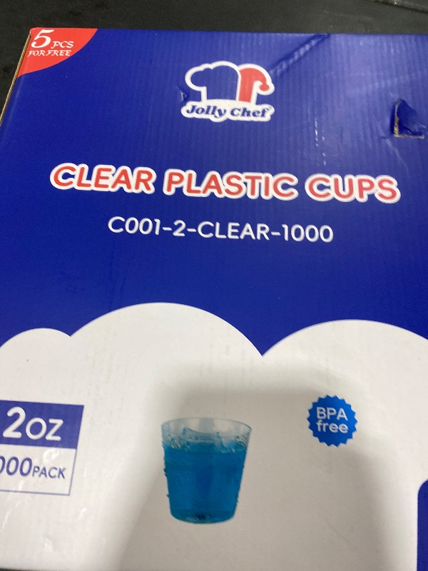 Photo 1 of JOLLY CHEF 1000 Pack Plastic Shot Glasses-2 oz Disposable Cups 2 Ounce Plastic Shot Cups Ideal for Whiskey, Tasting,Food Samples,Perfect for Halloween, Thanksgiving,Christmas Party
