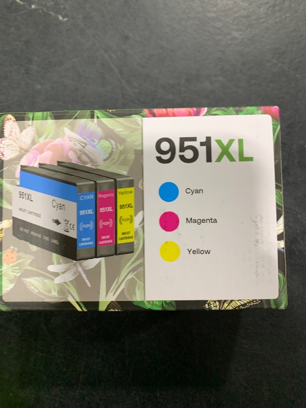 Photo 1 of 951XL Ink Cartridges Compatible Replacement for HP 951XL Ink Cartridges Combo Pack High Yield use with OfficeJet Pro 8610 8600 8615 8620 8625 276dw 251dw (1 Cyan, 1 Magenta, 1 Yellow, 3 Pack)