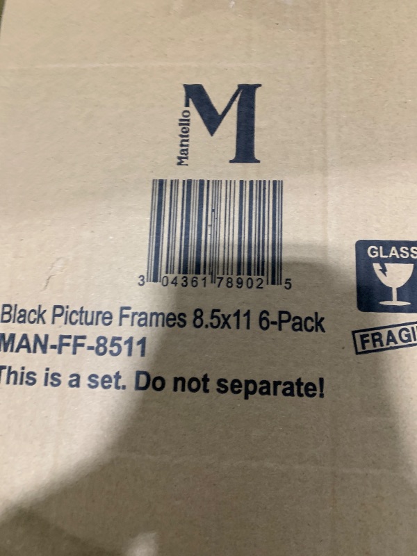 Photo 1 of MANTELLO ESSENTIALS 8.5 by 11 picture frame 6 PACK 8.5 x 11 frame Front Loading picture frames 8.5 x 11 Pictures Documents Certificates Diplomas, And More