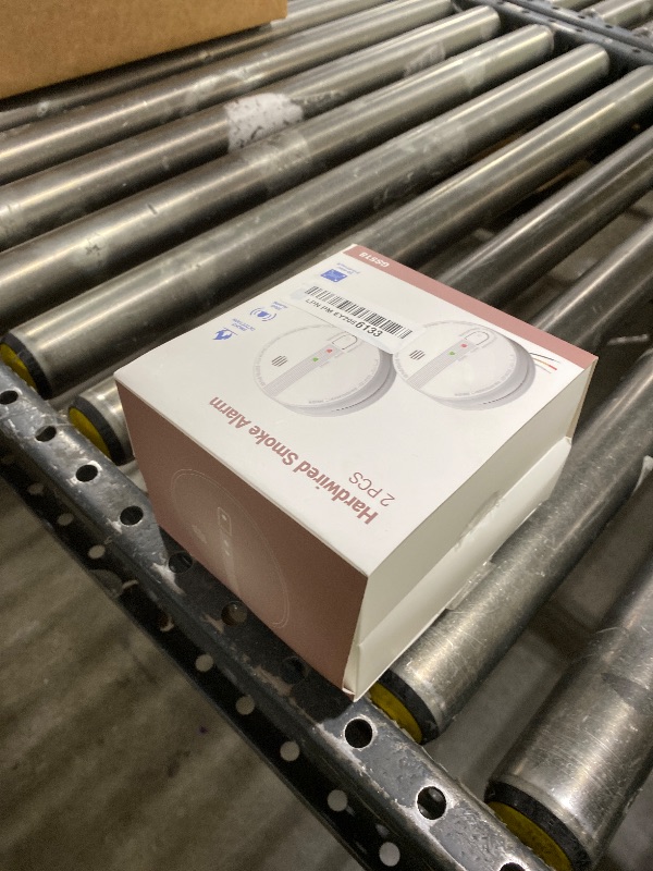 Photo 1 of Detector, Hardwired Interconnected Smoke Detectors, Smoke Alarm with Replaceable 9V Battery, Interconnects Up to 12 Fire Alarms Smoke Detectors, Fire Alarm with Test/Silence Button, 2Packs
