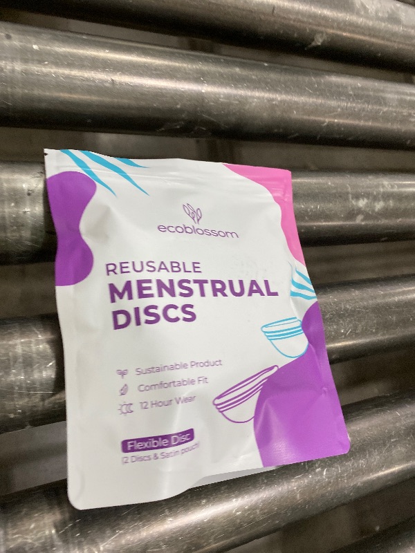 Photo 1 of Ecoblossom Menstrual Disc - Set of 2 Reusable Period Discs - Premium Design with Soft, Flexible, Medical-Grade Silicone + 1 Storage Bag (1 Small + 1 Large)
